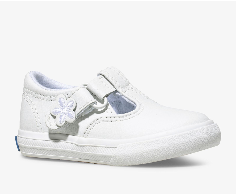 Keds Slip Ons Kinder Weiß - Daphne T-Strap Leder - AVY-568921